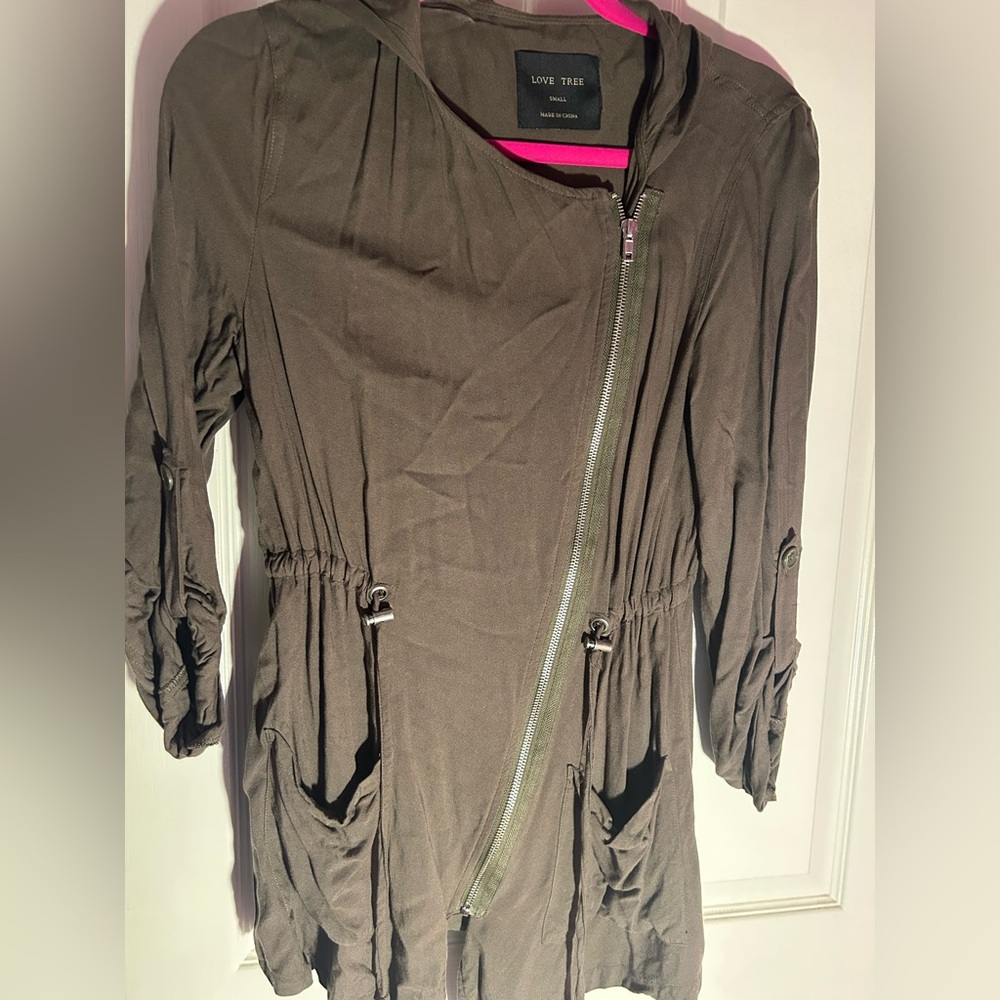 Love Tree Olive Zipper Jacket